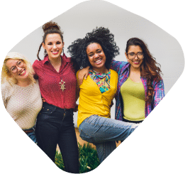 Group of girls standing together laughing
