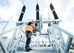 Industrial worker working in a power plant