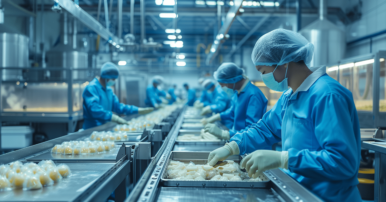 Food processing plant with safe workers