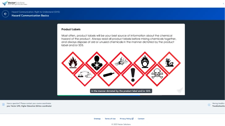 Product labels training material on Vector platform
