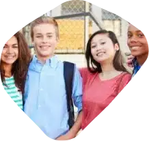 A group of school students